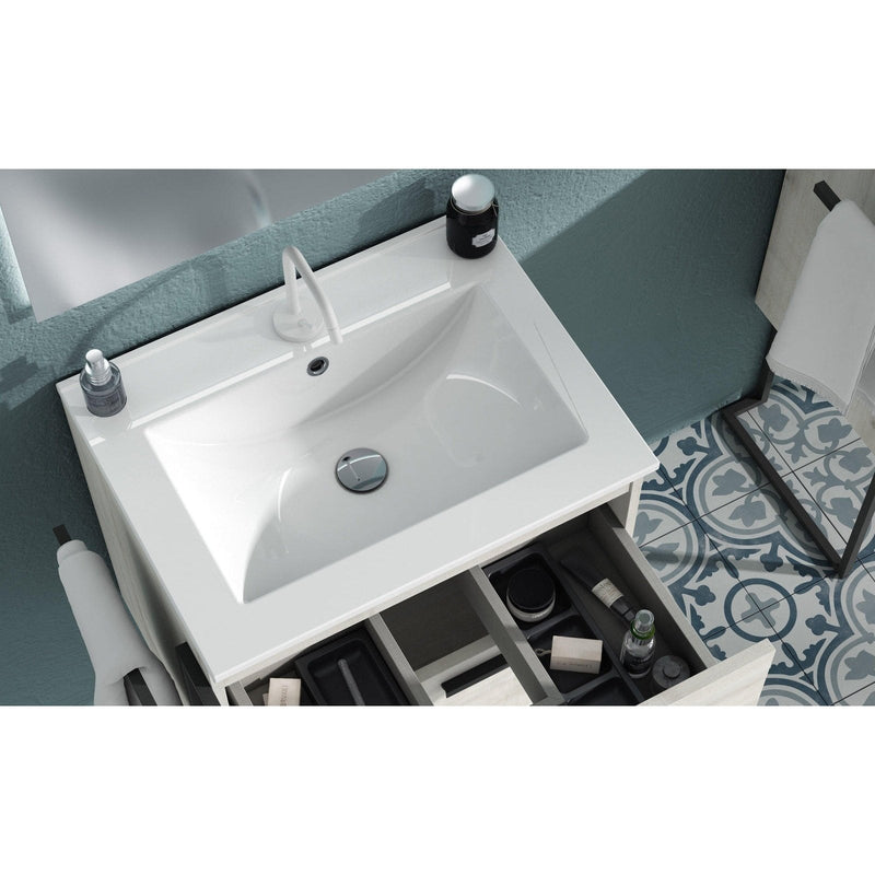 Lucena Bath Décor Cristal 32" Bathroom Vanity in White, Black, Grey, White and Black, White and Grey or Black and Grey