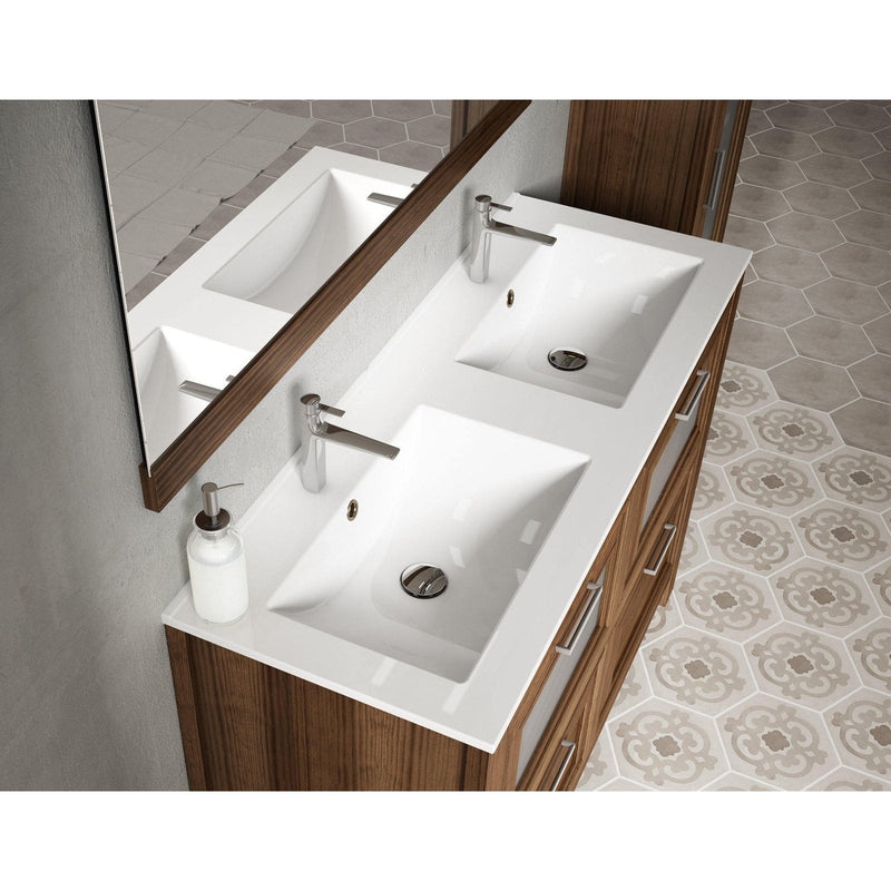 Lucena Bath 48" Décor Cristal Floating Vanity in White / Black / Grey