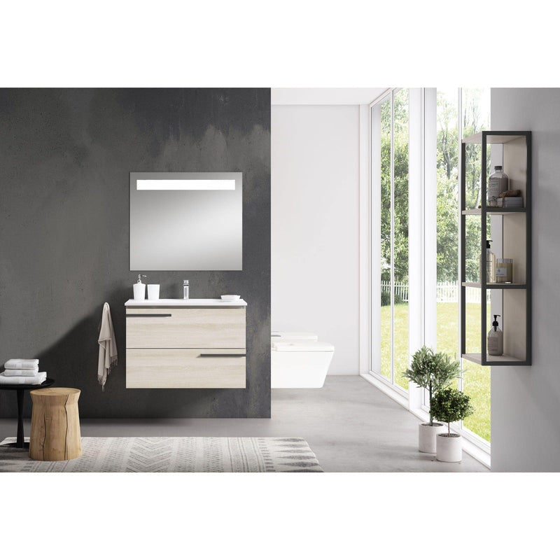 Lucena Bath Scala 24" Single Sink Vanity with Legs and Towel Bar in Abedul, White or Tera.