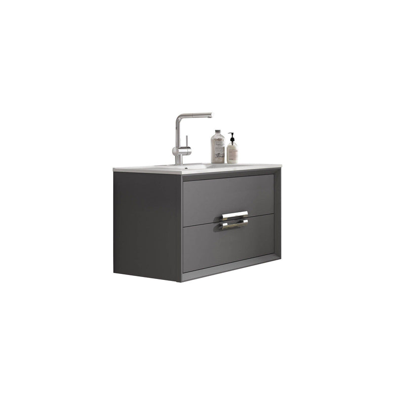 Lucena Bath 24" Décor Tirador Vanity in White, Black, Gray or White and Silver.