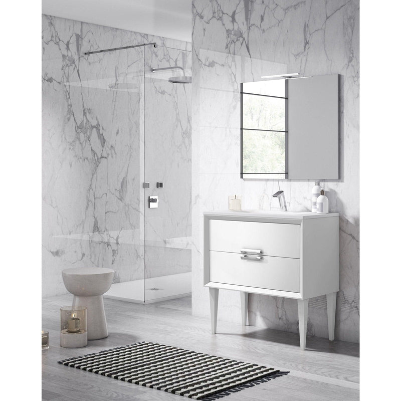 Lucena Bath 32" Décor Tirador  Freestanding Vanity in White, Black, Gray or White and Silver.