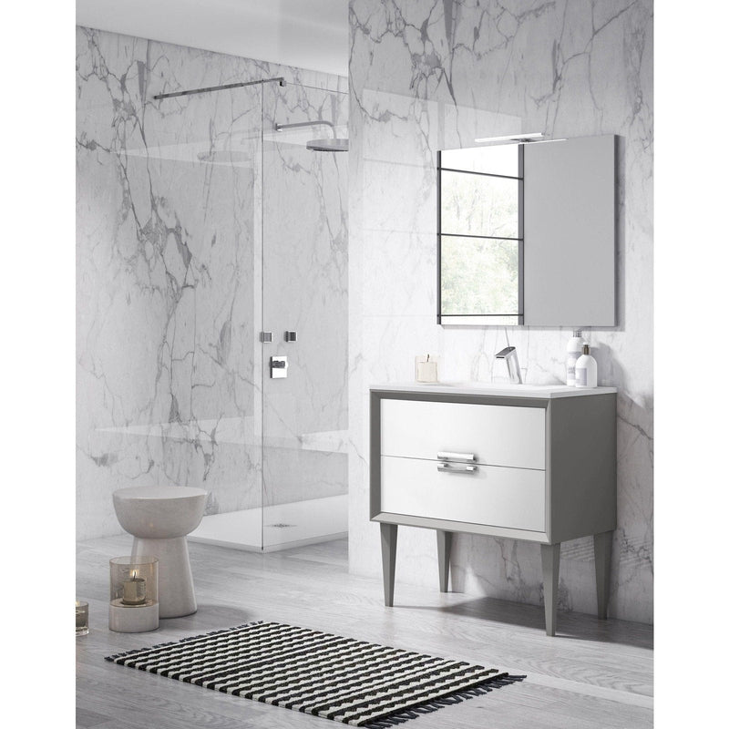 Lucena Bath 32" Décor Tirador  Freestanding Vanity in White, Black, Gray or White and Silver.