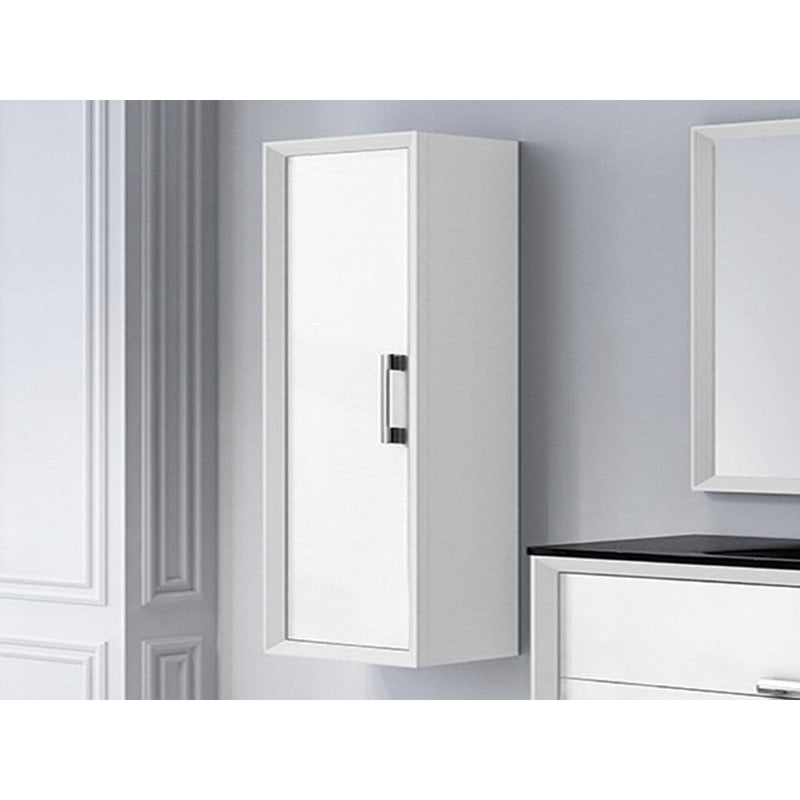 Lucena Bath Décor Tirador Tall Unit in White, Black, Gray or White and Silver.