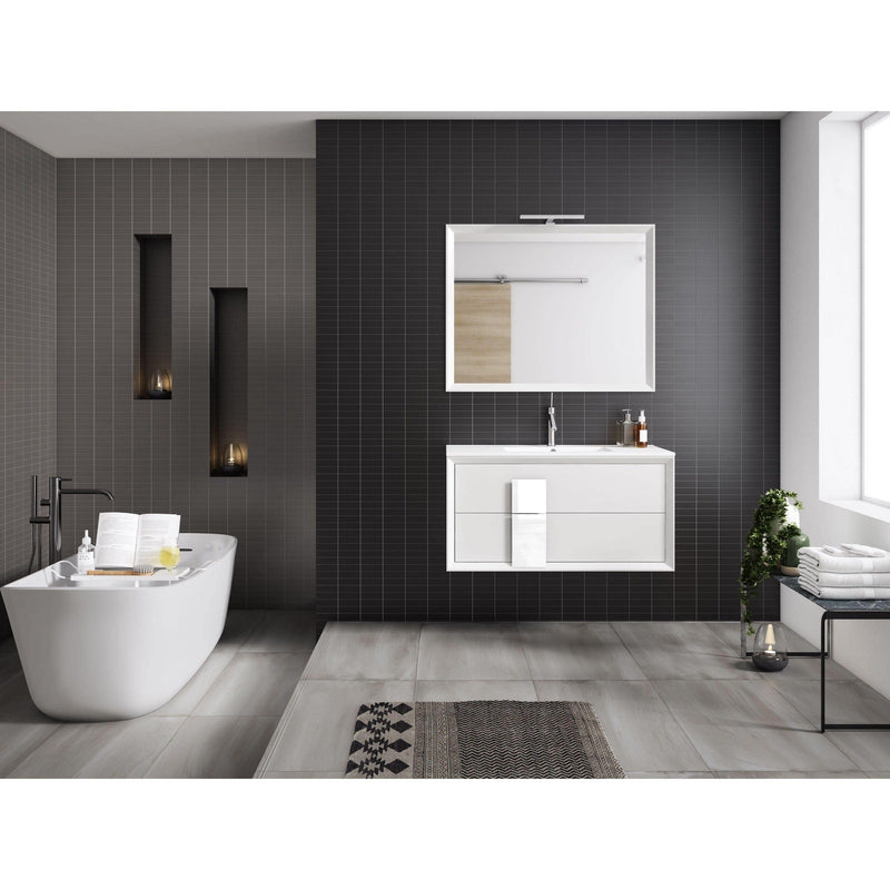 Lucena Bath Décor Cristal 32" Bathroom Vanity in White, Black, Grey, White and Black, White and Grey or Black and Grey