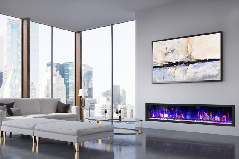 Dynasty Cascade 82'' Recessed Linear Electric Fireplace - DY-BTX82