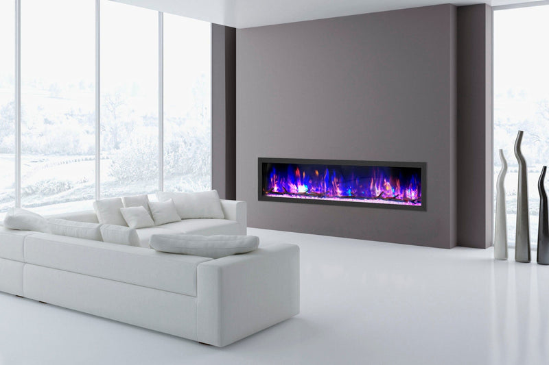 Dynasty Cascade 74'' Recessed Linear Electric Fireplace - DY-BTX74