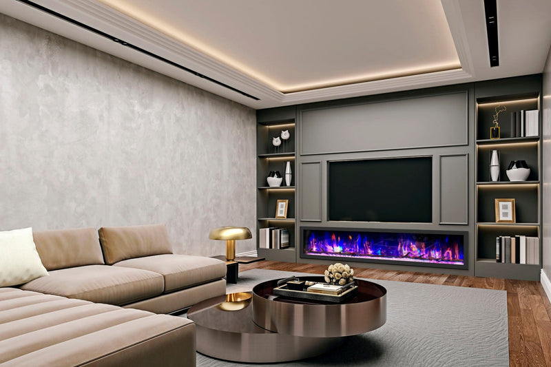 Dynasty Cascade 82'' Recessed Linear Electric Fireplace - DY-BTX82