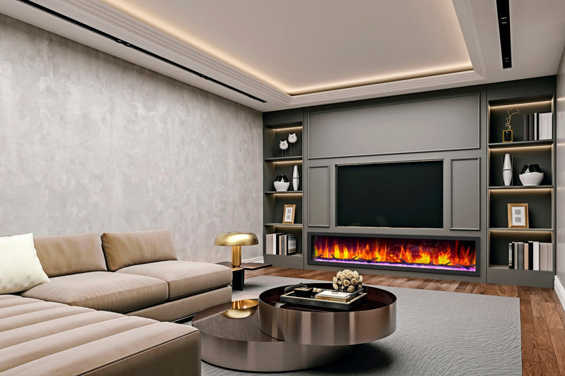 Dynasty Cascade 82'' Recessed Linear Electric Fireplace - DY-BTX82