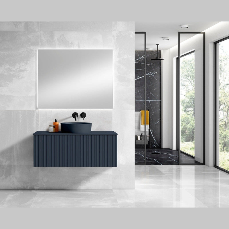 Lucena Bath 40" Bari Floating Vanity with Matching Top and Vessel SinkCeramic Sink in White, Grey, Green or Navy