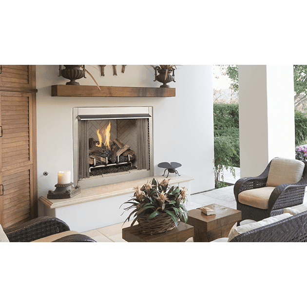 Superior Outdoor Vent Free 36"/42" Complete Gas Fireplace Stainless Steel with Remote Control - VRE3236ZENWS