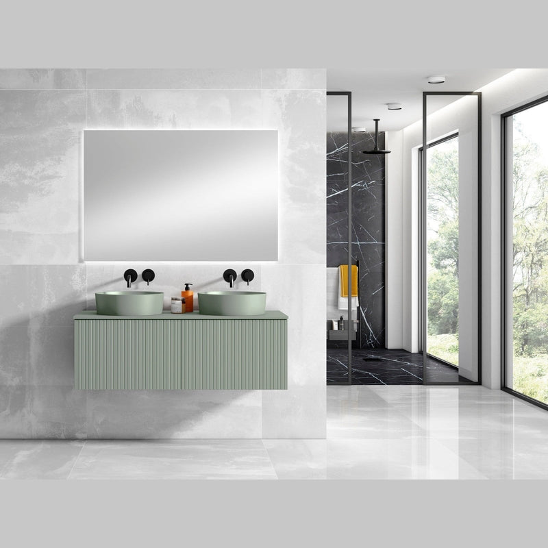 Lucena Bath 48" Bari Floating Vanity with Matching Top and Vessel SinkCeramic Sink in White, Grey or Green