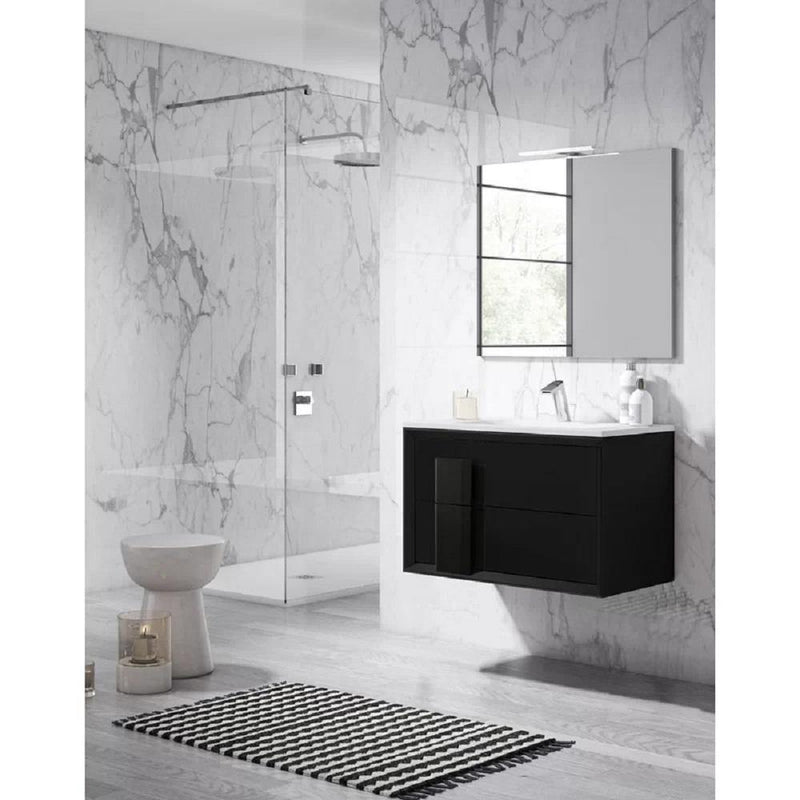 Lucena Bath 40" Décor Cristal Floating Vanity in White /Black / Grey