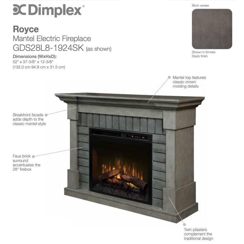 Dimplex Royce 52" Electric Fireplace Mantel X-GDS28G8-1924SK