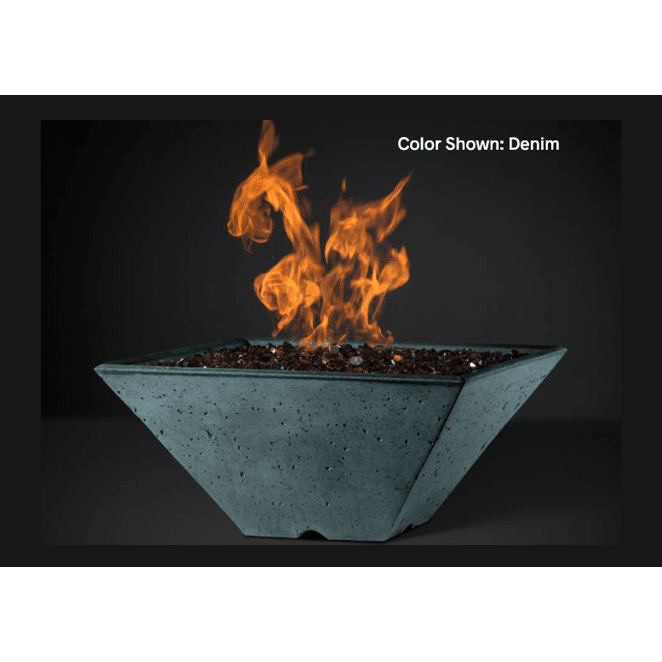 Slick Rock Concrete Ridgeline Square Fire Bowl with Match Ignition - KRL22SMNG