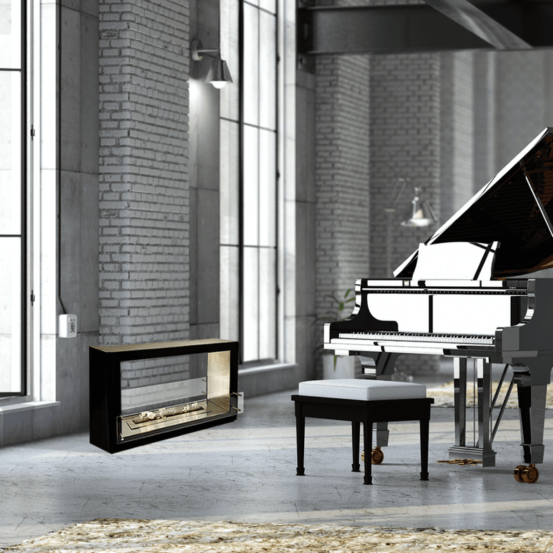 The Bio Flame Sek XL 53-Inch Free Standing See-Through Ethanol Fireplace