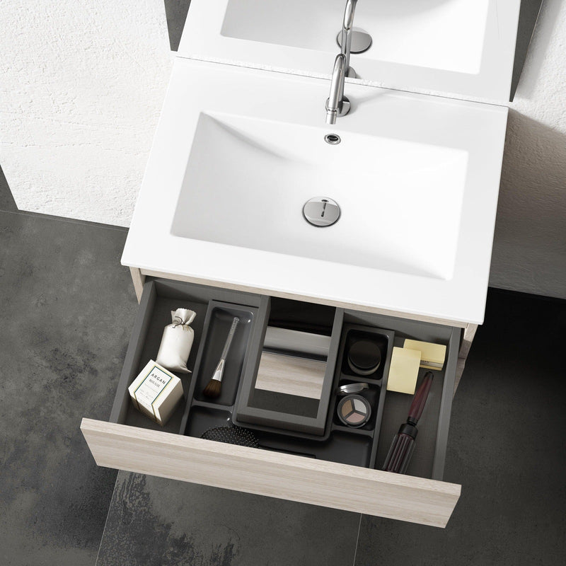 Lucena Bath Scala 24" single sink Vanity in Abedul, White or Tera.